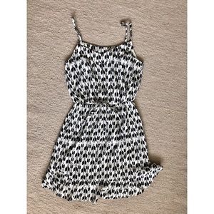 White patterned dress with spaghetti straps